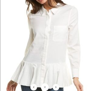 PLEATED PEPLUM SHIRT, REGULAR 2 (XS)